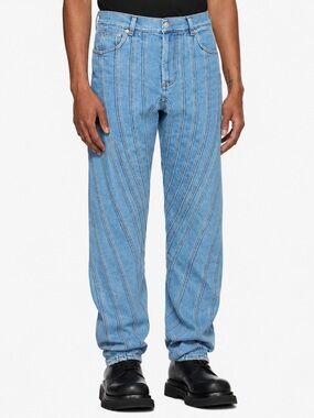 Mugler Spiral Seam Denim Jeans – Size 44